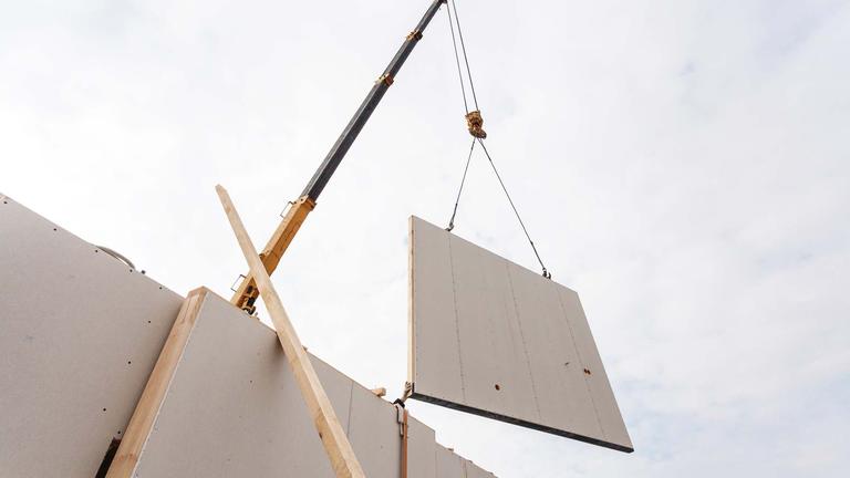 Module and panel framing Construction cranes assembling module and panel framing